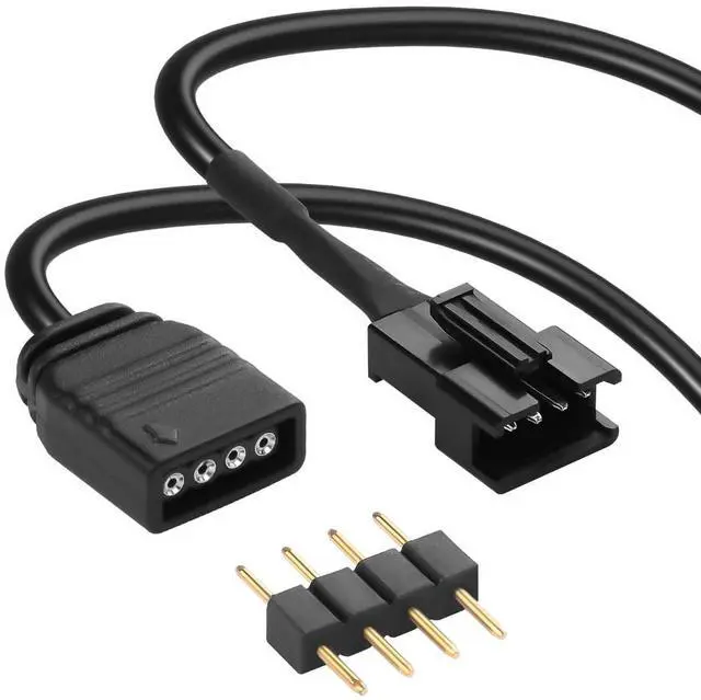 Alt view image 2 of 6 - 4Pack 12V 4 Pin RGB Extension Cable, 12V 4 Pin to SM 4Pin Male Connector Adapter Cable, 12V 4-Pin Addressable RGB Extension Cable for PC RGB Fans, LED Series -11.8inches