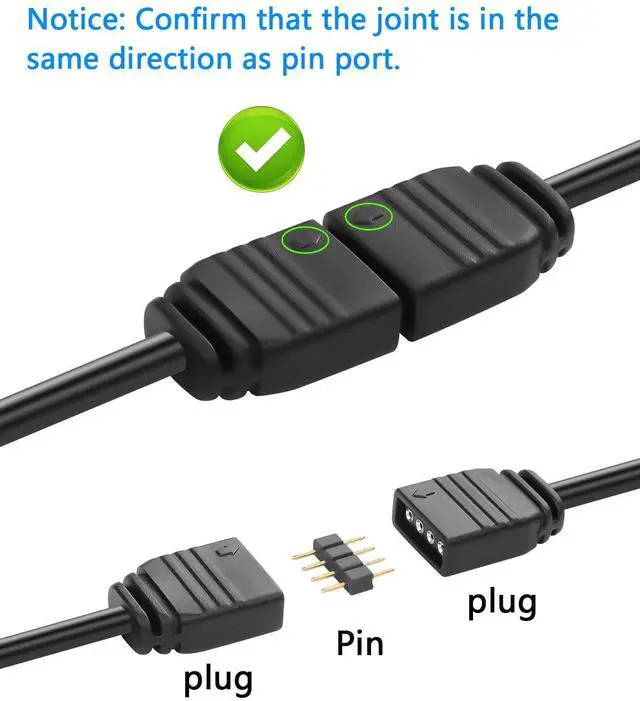 Alt view image 3 of 6 - 4Pack 12V 4 Pin RGB Extension Cable, 12V 4 Pin to SM 4Pin Male Connector Adapter Cable, 12V 4-Pin Addressable RGB Extension Cable for PC RGB Fans, LED Series -11.8inches