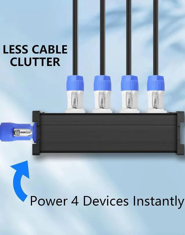 Alt view image 3 of 7 - 4 Channel Multi PowerCon Power Cable Breakout for Stage Lights, LED Screens, Moving Heads & Pro Audio and More
