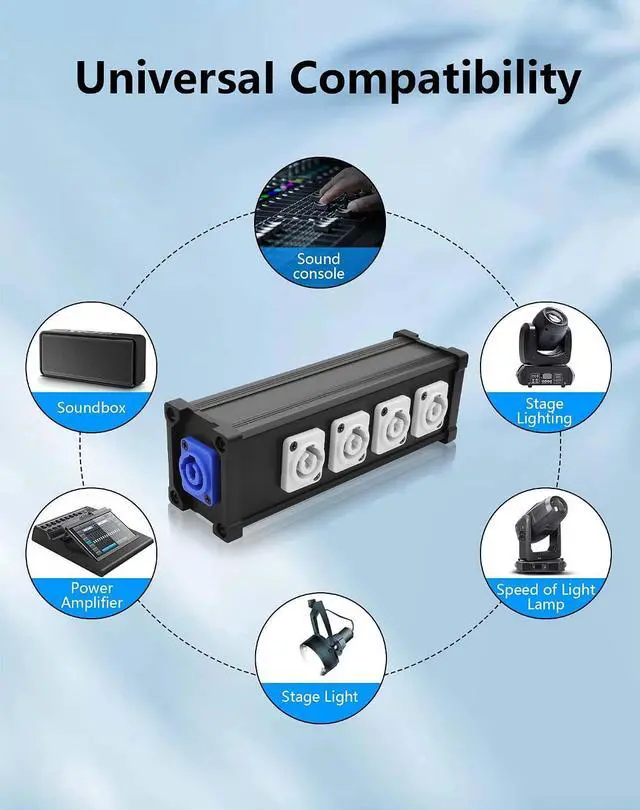 Alt view image 5 of 7 - 4 Channel Multi PowerCon Power Cable Breakout for Stage Lights, LED Screens, Moving Heads & Pro Audio and More