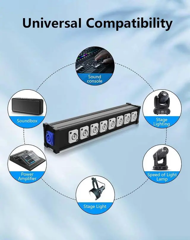 Alt view image 5 of 7 - 8 Channel Multi PowerCon Power Cable Breakout for Stage Lights, LED Screens, Moving Heads & Pro Audio and More