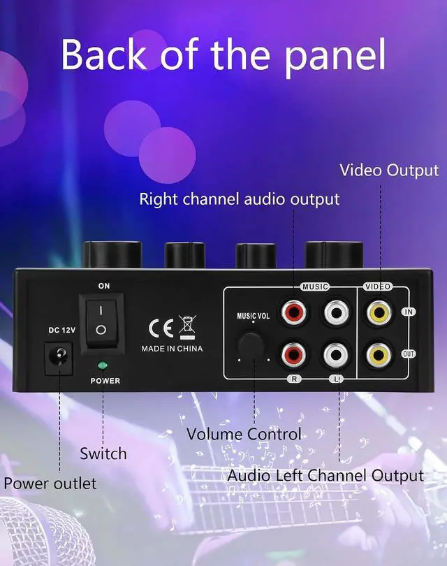 Alt view image 3 of 7 - Karaoke Sound Mixer, Dual MIC Input with Echo Control Compatible with TV, Computer, Smartphone & Tablet for Home Karaoke Parties