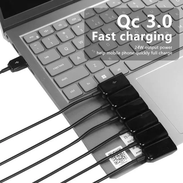 Alt view image 5 of 7 - USB2.0 1 Male to 6 Female Splitter Y Cable USB Y Splitter Supports Data Transmission of U disks, Keyboards, and mice, and Power Supply for USB Devices Such as Low-Power Fans-1.65FT/50cm