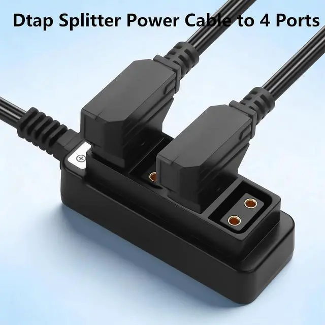 Alt view image 3 of 6 - 2FT D-tap Splitter Cable,D Tap Male to 4 Port DTap Female Splitter Hub Power Cable,P-tap Splitter Adapter,for V-Mount Camera Battery