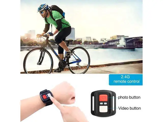 Alt view image 4 of 6 - GeeKam Action Camera 4K WiFi Ultra HD Underwater 30M Waterproof 170° Wide Angle Lens Sports Camcorder with Remote Control 2 Rechargeable Batteries and Mounting Accessories Kit