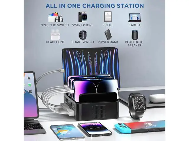 Alt view image 2 of 6 - 150W USB Charging Station for Multiple Device, 16 Ports USB Multi Charger Station with Fast Charging, Cellphone Charging Station for A-p-p-l-e Devices Fire Tablets i-P-hone Android Smartphones