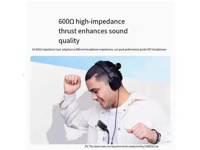 Alt view image 7 of 7 - Ugreen Bluetooth Receiver 5.0, old-fashioned audio power amplifier, wired headphones to wireless headphone amplifier, aux audio adapter