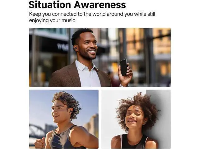 Alt view image 5 of 7 - QCY Crossky C30 Open Ear Headphones Wireless Bluetooth, Clip-On Earbuds with 4 ENC Noise Cancelling Mic, Stable Fit, Dual Connection, EQ Customized, Sports Earphones for Workout/Running