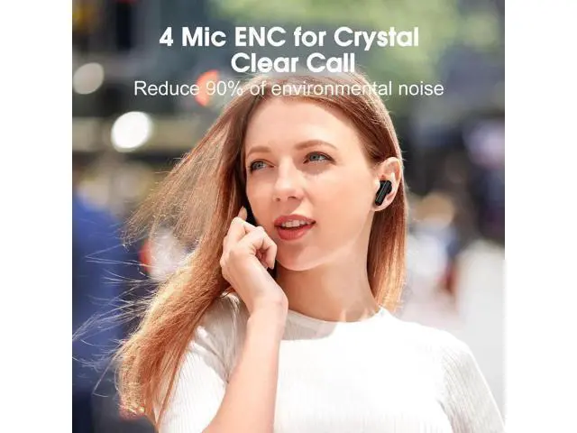 Alt view image 4 of 5 - QCY T13 ANC Active Noise Cancelling Wireless Earbuds, Bluetooth 5.3 Headphones with 30H Playtime Charging Case, IPX5 Waterproof Ear buds for iPhone and Android, Black