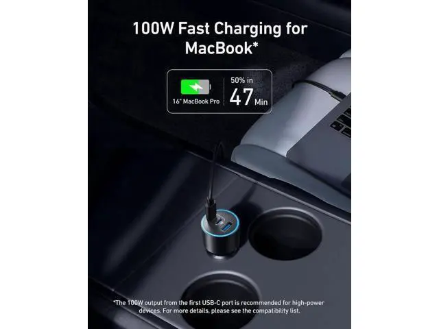 Alt view image 4 of 7 - iPhone 16 USB-C Car Charger 167.5W Max 3-Port Ultra-Compact Type-C Fast iPhone Car Charger for MacBook Pro/Air iPhone 15/14 / 13 Series S24 / S23 iPad Pro AirPods and More