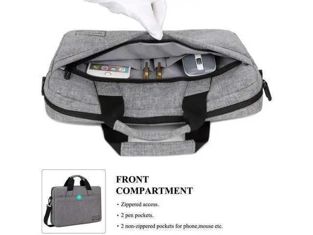 Alt view image 3 of 7 - 13.3 Inch Stylish Lightweight Business Laptop Shoulder Messenger Bag Briefcase Sleeve Case for 13-13.3 Inches Laptop/Notebook/MacBook/Ultrabook/Chromebook Computers Grey