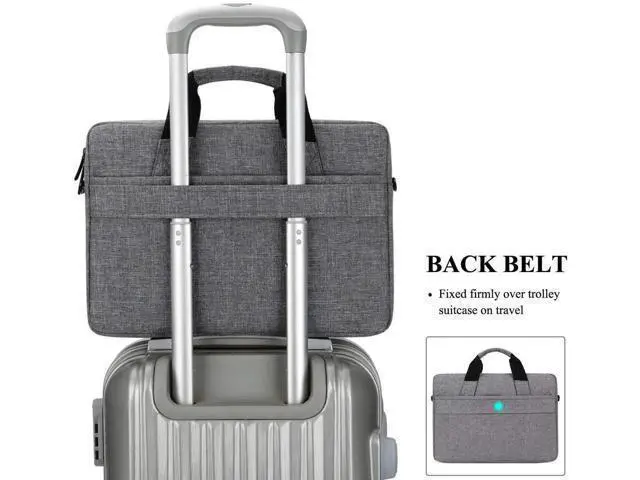Alt view image 6 of 7 - 13.3 Inch Stylish Lightweight Business Laptop Shoulder Messenger Bag Briefcase Sleeve Case for 13-13.3 Inches Laptop/Notebook/MacBook/Ultrabook/Chromebook Computers Grey