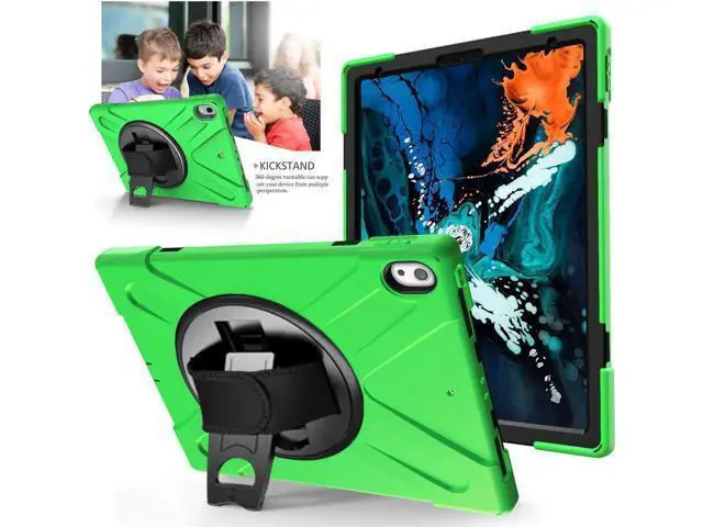 Alt view image 5 of 7 - iPad Pro 12.9 Case 3rd Gen 2018 Heavy Duty Shockproof Protective Case Cover with 360 Degree Rotating Kickstand / Adjustable Hand Strap and Carrying Shoulder Strap for iPad Pro 12.9 3rd Generation