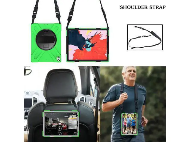 Alt view image 7 of 7 - iPad Pro 12.9 Case 3rd Gen 2018 Heavy Duty Shockproof Protective Case Cover with 360 Degree Rotating Kickstand / Adjustable Hand Strap and Carrying Shoulder Strap for iPad Pro 12.9 3rd Generation