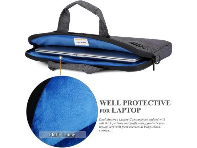Alt view image 3 of 7 - Laptop Bag 15.6 Inch Water Resistant Briefcase Shoulder Messenger Bag Water Repellent Laptop Bag Satchel Tablet Bussiness Carrying Handbag Laptop Sleeve for Macbook Computer Notebook Women and Men