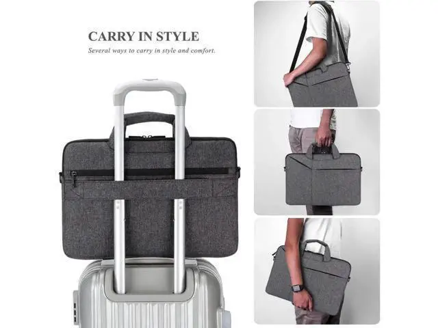 Alt view image 7 of 7 - Laptop Bag 15.6 Inch Water Resistant Briefcase Shoulder Messenger Bag Water Repellent Laptop Bag Satchel Tablet Bussiness Carrying Handbag Laptop Sleeve for Macbook Computer Notebook Women and Men