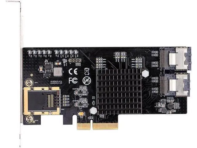 Alt view image 4 of 6 - PCI-E/PCIE SATA Card PCI Express SATA Controller PCIE to SATA 3.0 Card 8-Port SATA3 Expansion Adapter +Cable