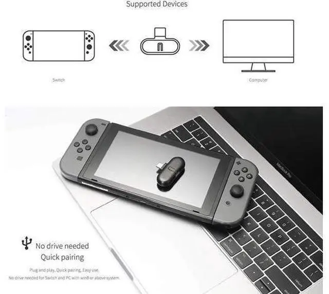 Alt view image 2 of 7 - HUADO ROUTE+ PRO Bluetooth Transmitter Wireless Audio USB-C Adaptor or Receiver With Voice Transmission - Must Have Gaming Accessory For Wireless Headset to Work With Nintendo Switch and PC
