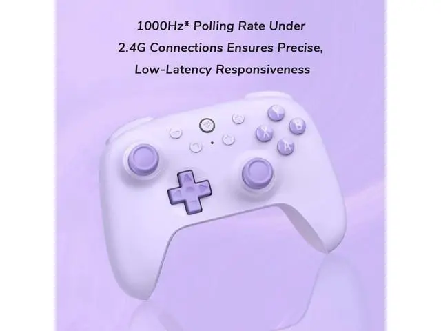 Alt view image 2 of 6 - 8Bitdo Ultimate 2C Wireless Controller for Windows PC and Android, Gamepad with 1000Hz Polling Rate, Remappable L4/R4 Bumpers, Rumble Vibration and Turbo Function Orange Purple