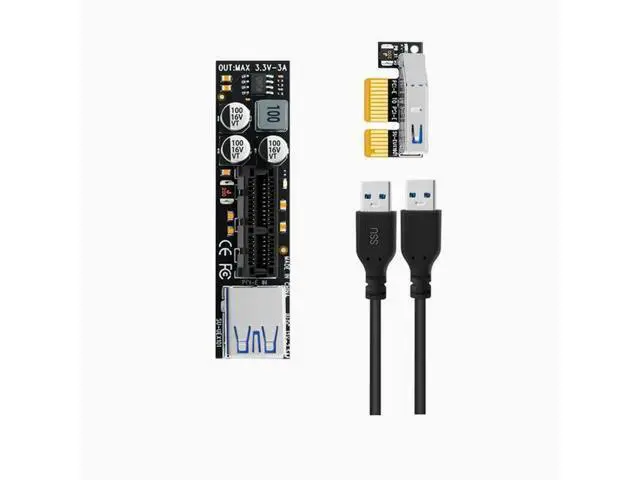 Alt view image 2 of 2 - pcie to dual X 4 port extension cable PCI-E cable Extension Extends the PCI-E port one male and one female