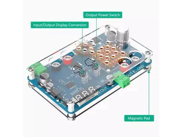 Alt view image 3 of 4 - DC5-32V to 5-45V 3A Wide voltage DC power supply regulator with voltage display and touch switch