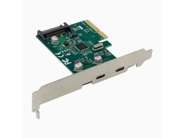 Alt view image 2 of 3 - USB3.1 Expansion card Dual-port TYPE-C 3.1 Expansion card 10GSATA Power conversion card Desktop baffle
