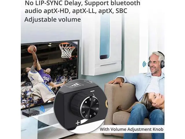 Alt view image 2 of 6 - 192KHz DAC Digital to Analog Audio Converter Bluetooth5.0 Transmitter Receiver with aptX HD aptx Low Latency Wireless Audio Adapter