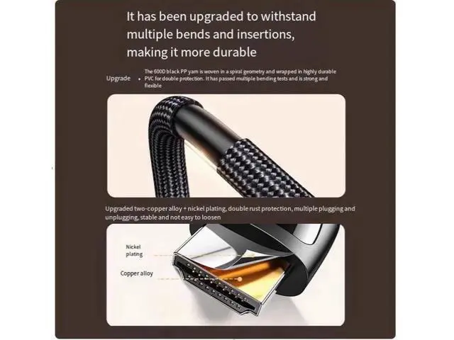 Alt view image 4 of 5 - 8k60HZ 4K240HZ high-definition cable hdmi 2.1 connects to a computer, TV and 4k240hz monitor screen cable 3m