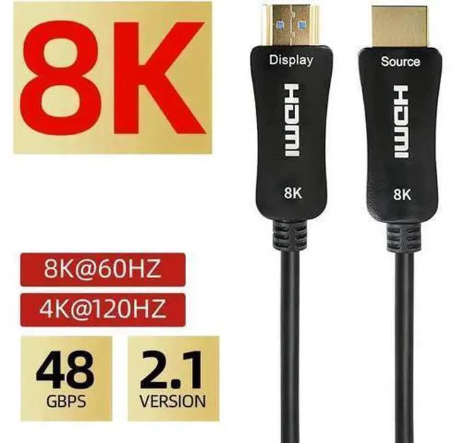 Main image of 8K HDMI Fiber Optic Cable ,4K120 8K@60Hz HDMI 2.1 Cable, Long HDMI Cable 48Gbps Ultra High Speed Slim HDMI Optical Audio Cable, eARC HDR10 HDCP 2.2 Compatible with PS5 Xbox TV Projector30FT