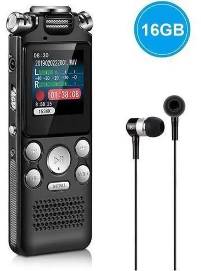 Main image of Aomoproing Digital Voice Recorder 16GB with Variable Playback Speed, Sound Recorder, Ultra-Sensitive Microphones, MP3 Player, Noise Reduction Audio Recording for Lectures, Meetings, Interview