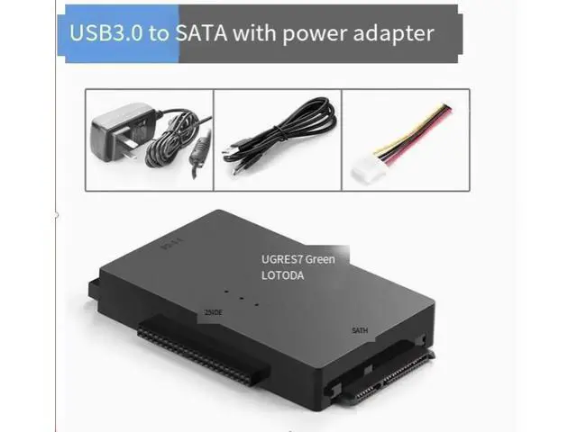 Alt view image 5 of 7 - UGREEN IDE/SATA to USB3.0 Easy drive cable, external desktop hard drive with power supply, 2.5/3.5-inch notebook mechanical ssd solid-state drive, optical drive reader