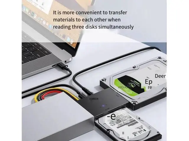 Alt view image 4 of 7 - UGREEN IDE/SATA to USB3.0 Easy drive cable, external desktop hard drive with power supply, 2.5/3.5-inch notebook mechanical ssd solid-state drive, optical drive reader