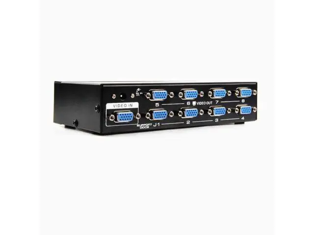 Alt view image 5 of 5 - Hd FJGEAR2508A splitter 1 in 8 out VGA splitter 1 drag 8 splitter and 12V 5A adapter interface 5.5*2.5mm