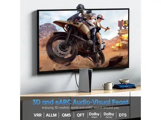 Alt view image 7 of 7 - Fiber Optic HDMI Cable 30 FT, 8K Slim HDMI 2.1 Cable, 48Gbps Ultra High Speed HDMI Cord, 8K@60Hz 4K@240Hz, Dynamic HDR, eARC, HDCP 2.2&2.3, 3D, Compatible for PS4/5/Xbox/TV/Laptop/Monito/HDTV