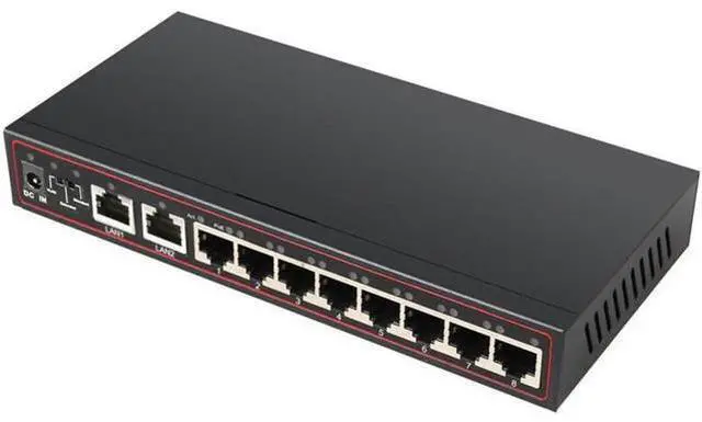 Main image of 10 Ports POE Switch 52V Ethernet Network Switch 8 PoE Switch Injector for IP camera/Wireless AP/CCTV Camera System