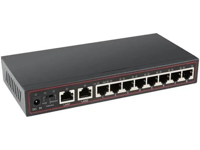 Alt view image 2 of 5 - 10 Ports POE Switch 52V Ethernet Network Switch 8 PoE Switch Injector for IP camera/Wireless AP/CCTV Camera System