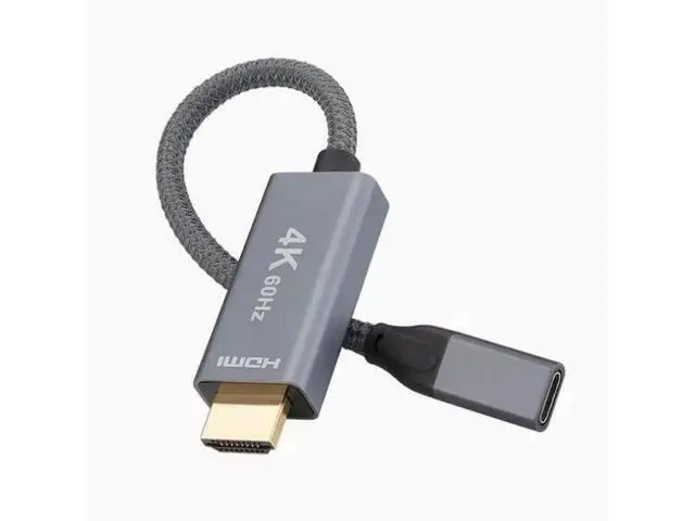 Alt view image 2 of 2 - USB3.1Type-C female to hdmi male 4K@60Hz type-c to hdmi conversion data cable Large screen
