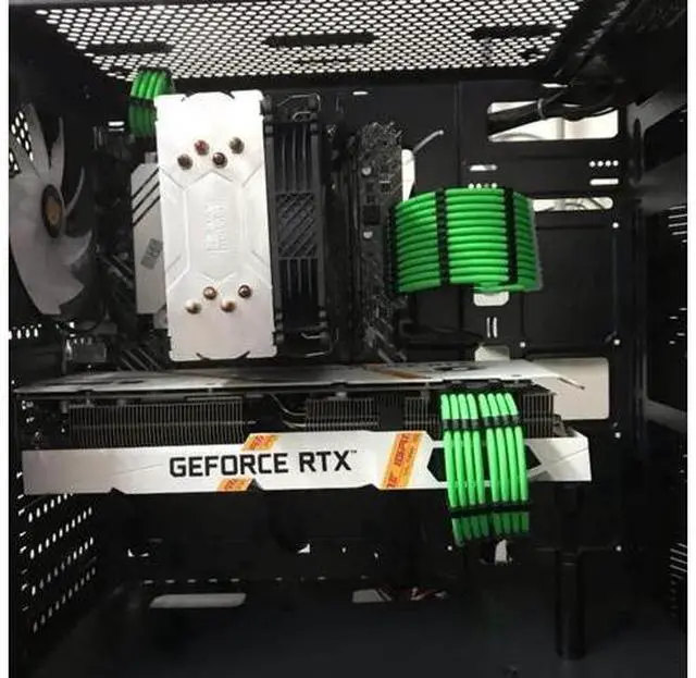 Alt view image 2 of 5 - PSU Cable Extension Kit 30CM Length with Combs,1x24Pin/2x8Pin(4+4) EPS/3x8Pin(6P+2P) PCI-E/PC Sleeved for ATX Power Supply,(Green)