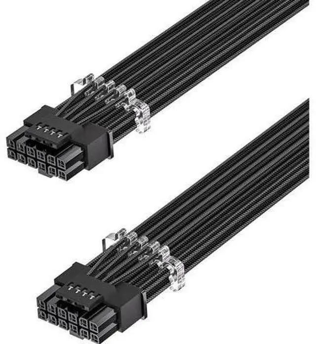 Main image of PCI-e 5.0 GPU Power Cable - 70cm 16pin (12+4) 12VHPWR Male to Male Sleeved Cable with Combs, 600W PCIe 5 Power Cable for Geforce RTX 3090Ti 4070 Ti 4080 4090 to ATX 3.0 Modular Power Supply