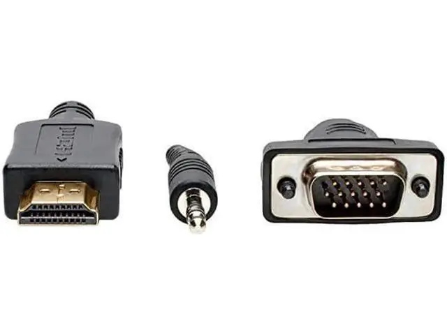 Alt view image 6 of 6 - AOMOPROING HDMI to VGA + Audio Adapter Converter Cable Active Low Profile HD15 + 35mm MM 1080p 60Hz 15ft 15 P566015VGAA