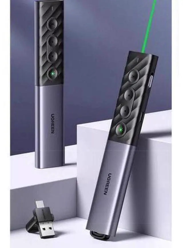 Main image of PPT Electronic green Laser page turning pen for teacher lectures Multi-functional charging projection slide media control flip through remote control for typec computers