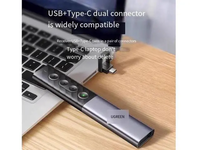 Alt view image 2 of 7 - PPT Electronic green Laser page turning pen for teacher lectures Multi-functional charging projection slide media control flip through remote control for typec computers