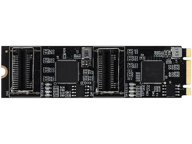 Alt view image 6 of 7 - NEW M.2 to SATA Card PCI Express 3.0 M2 to SATA Multiplier Adapter 8 Port SATA 3 6Gbps Controllers B+M Key with 2 Mini SAS Cable