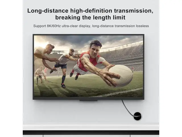 Alt view image 2 of 7 - 8K Detachable HDMI Fiber Optic Cable 33Feet/10m, Long HDMI 2.1 Cable in Wall, with Dual Micro HDMI and Standard HDMI Connectors, Compatible for PC, TV, playstation4, PS5, Xbox Series X, RTX4090