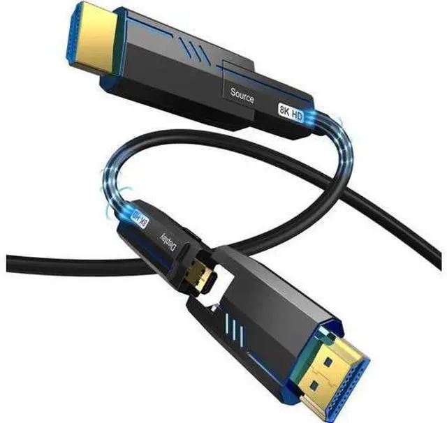 Main image of 8K Detachable HDMI Fiber Optic Cable 33Feet/10m, Long HDMI 2.1 Cable in Wall, with Dual Micro HDMI and Standard HDMI Connectors, Compatible for PC, TV, playstation4, PS5, Xbox Series X, RTX4090