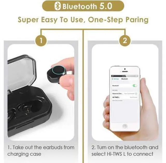 Alt view image 3 of 7 - True Wireless Earbuds 3D Stereo Sound Wireless Headphones Wireless Sport Earbud with Breathing Mini in-Ear Sports Earphones Noise Cancelling Headsets Bluetooth Earbuds