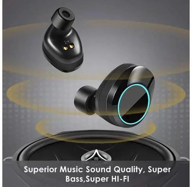 Alt view image 6 of 7 - True Wireless Earbuds 3D Stereo Sound Wireless Headphones Wireless Sport Earbud with Breathing Mini in-Ear Sports Earphones Noise Cancelling Headsets Bluetooth Earbuds