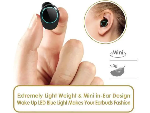 Alt view image 7 of 7 - True Wireless Earbuds 3D Stereo Sound Wireless Headphones Wireless Sport Earbud with Breathing Mini in-Ear Sports Earphones Noise Cancelling Headsets Bluetooth Earbuds