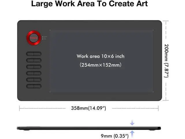 Alt view image 4 of 7 - VEIKK A15 Graphic Drawing Tablet 10x6 inch Graphics Tablet with 8192 Levels Battery-Free Stylus and 12 Shortcut Keys Art Tablet for Drawing and E-Learning/Online Classes
