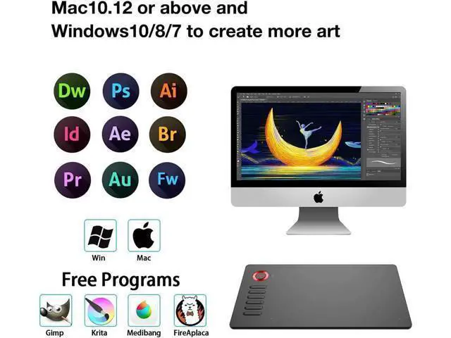 Alt view image 6 of 7 - VEIKK A15 Graphic Drawing Tablet 10x6 inch Graphics Tablet with 8192 Levels Battery-Free Stylus and 12 Shortcut Keys Art Tablet for Drawing and E-Learning/Online Classes